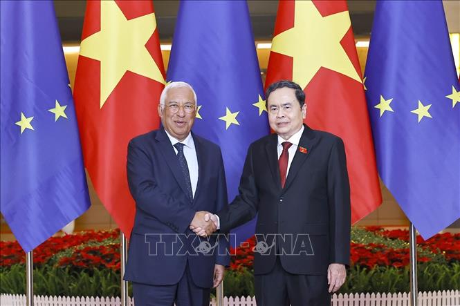 Chủ tịch Bet88app còn khuyến mãi Trần Thanh Mẫn hội kiến Chủ tịch Hội đồng châu Âu António Costa. Ảnh: Doãn Tấn - TTXVN