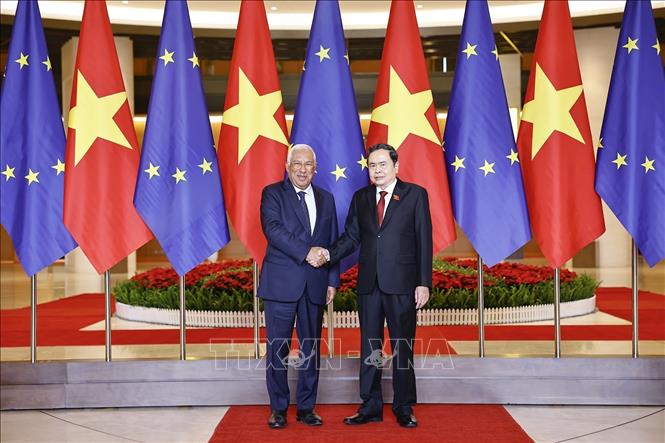 Chủ tịch Bet88app còn khuyến mãi Trần Thanh Mẫn hội kiến Chủ tịch Hội đồng châu Âu António Costa. Ảnh: Doãn Tấn - TTXVN