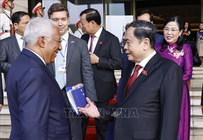 Chủ tịch Bet88app còn khuyến mãi Trần Thanh Mẫn hội kiến Chủ tịch Hội đồng châu Âu António Costa. Ảnh: Doãn Tấn - TTXVN