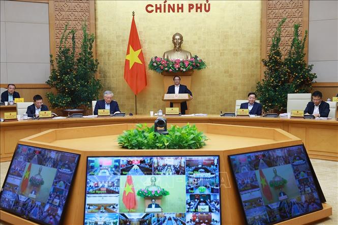 Thủ tướng Phạm Minh Chính chủ trì Phiên họp Bet8801234.com BMXCT Uy Tín Thường kỳ tháng 01 năm 2026 trực tuyến với các địa phương. Ảnh: Dương Giang-TTXVN
