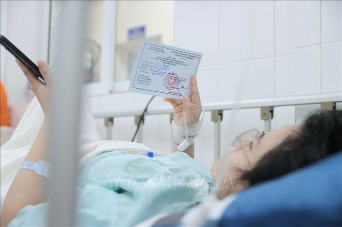 Cử tri kiểm tra thẻ cử tri để chuẩn bị tham gia bỏ phiếu bầu cử. Ảnh: Minh Quyết - TTXVN