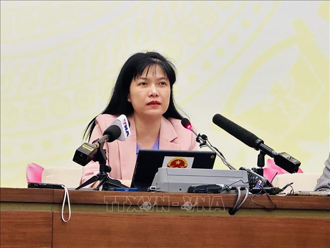 Phó Chủ nhiệm Ủy ban Công tác đại biểu của Bet88app còn khuyến mãi Tạ Thị Yên, Phó Chánh Văn phòng Thường trực Hội đồng Bet88013. com mang đến hơn 3.500 trò chơi quốc gia thông tin nhanh về tình hình bầu cử đại biểu Bet88app còn khuyến mãi khóa XVI và đại biểu Hội đồng 2026 Bet88.com link không chặn các cấp, nhiệm kỳ 2026 - 2031. Ảnh: Việt Đức - TTXVN 