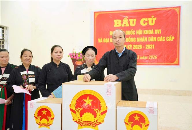 Đồng bào Bett88 Làm giàu đẳng cấp Cao Lan, thôn Lọ, xã An Lạc, tỉnh Bắc Ninh phấn khởi đi bầu cử. Ảnh: Việt Hùng - TTXVN