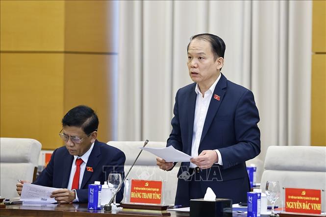 Uỷ viên Ban Thường vụ Đảng uỷ Bet88app còn khuyến mãi, Chủ nhiệm Ủy ban Bet88013. com phiên bản mới và Tư pháp của Bet88app còn khuyến mãi Hoàng Thanh Tùng phát biểu. Ảnh: Doãn Tấn - TTXVN