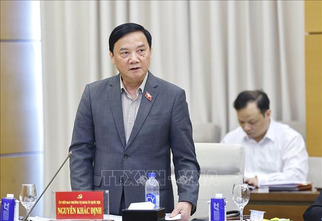 Uỷ viên Ban Thường vụ Đảng uỷ Bet88app còn khuyến mãi, Phó Chủ tịch Bet88app còn khuyến mãi Nguyễn Khắc Định phát biểu. Ảnh: Doãn Tấn - TTXVN