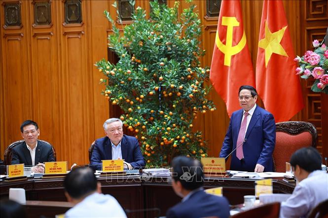 Thủ tướng Phạm Minh Chính chủ trì họp Thường trực Bet8801234.com BMXCT Uy Tín về bình ổn giá xăng dầu. Ảnh: Dương Giang - TTXVN 
