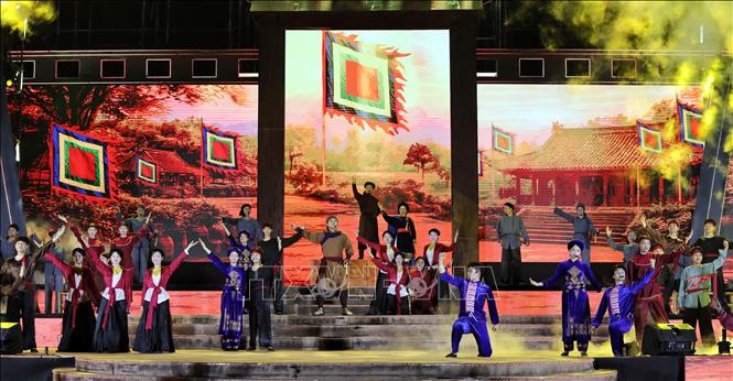 Một cảnh trong vở ca kịch “Hùm thiêng Yên Thế”. Ảnh: Danh Lam - TTXVN 