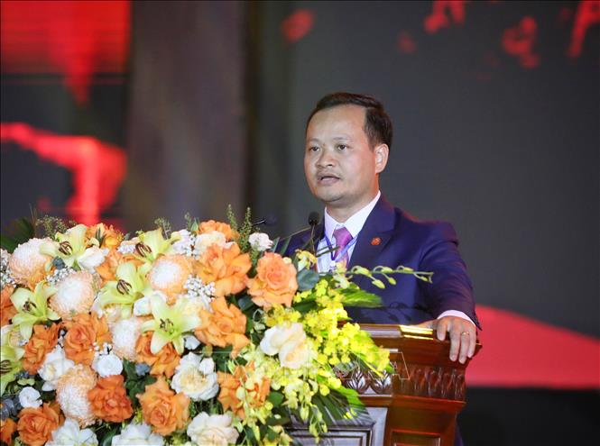 Bí thư Đảng uỷ, Chủ tịch HĐND xã Yên Thế Thân Hải Nam, Trưởng Ban Tổ chức Tuần Lễ hội Yên Thế năm 2026, phát biểu. Ảnh: Danh Lam - TTXVN 