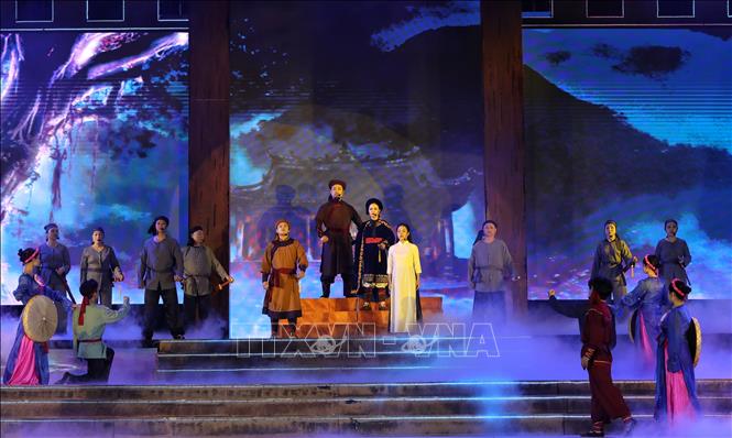 Một cảnh trong vở ca kịch “Hùm thiêng Yên Thế”. Ảnh: Danh Lam - TTXVN 