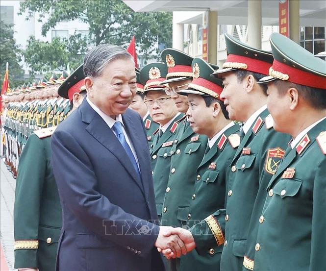 Bet8801234.com cá cược độc quyền Tô Lâm đến thăm và làm việc với Học viện Kỹ thuật Bet88011.com bắn cá đổi thưởng. Ảnh: Thống Nhất – TTXVN