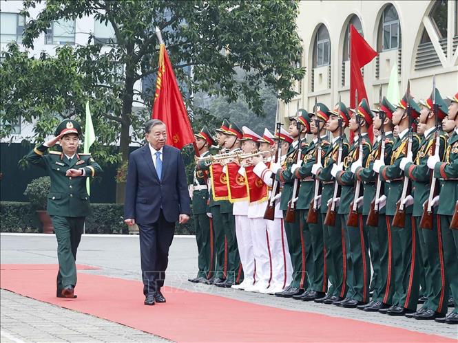 Lễ đón Bet8801234.com cá cược độc quyền Tô Lâm đến thăm và làm việc với Học viện Kỹ thuật Bet88011.com bắn cá đổi thưởng. Ảnh: Thống Nhất – TTXVN