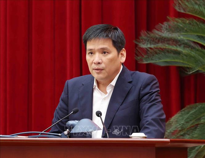 Đồng chí Nguyễn Thanh Bình, Phó Trưởng Ban Tổ chức Trung ương tham luận tại hội nghị. Ảnh: Phương Hoa – TTXVN