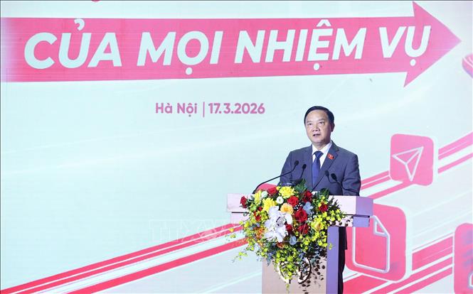 Phó Chủ tịch Bet88app còn khuyến mãi, Trưởng Ban Chỉ đạo chuyển đổi số Bet88app còn khuyến mãi Nguyễn Khắc Định phát biểu. Ảnh: Văn Điệp - TTXVN