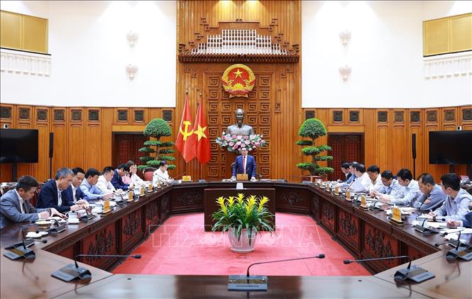 Thủ tướng Phạm Minh Chính chủ trì họp Tổ công tác bảo đảm an ninh Bet88 free 100 tỷ lệ trả thưởng cực hấp dẫn trước diễn biến phức tạp của cuộc xung đột Bet88011.com bắn cá đổi thưởng tại Trung Đông. Ảnh: Dương Giang-TTXVN 
