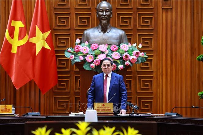 Thủ tướng Phạm Minh Chính chủ trì họp Tổ công tác bảo đảm an ninh Bet88 free 100 tỷ lệ trả thưởng cực hấp dẫn trước diễn biến phức tạp của cuộc xung đột Bet88011.com bắn cá đổi thưởng tại Trung Đông. Ảnh: Dương Giang-TTXVN 
