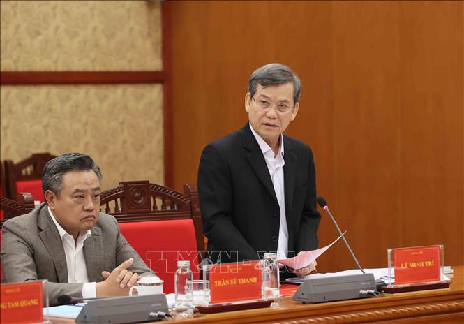 Đồng chí Lê Minh Trí, Ủy viên Bộ Bett88 cá cược trực tuyến, Bí thư Trung ương Đảng, Trưởng Ban Nội chính Trung ương, Phó Trưởng Ban Thường trực Ban Chỉ đạo Trung ương về phòng, chống tham nhũng, lãng phí, tiêu cực phát biểu. Ảnh: An Đăng - TTXVN