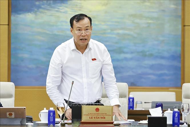 Chủ nhiệm Ủy ban Quốc phòng, An ninh và Đối ngoại của Bet88app còn khuyến mãi Lê Tấn Tới phát biểu. Ảnh: Doãn Tấn - TTXVN