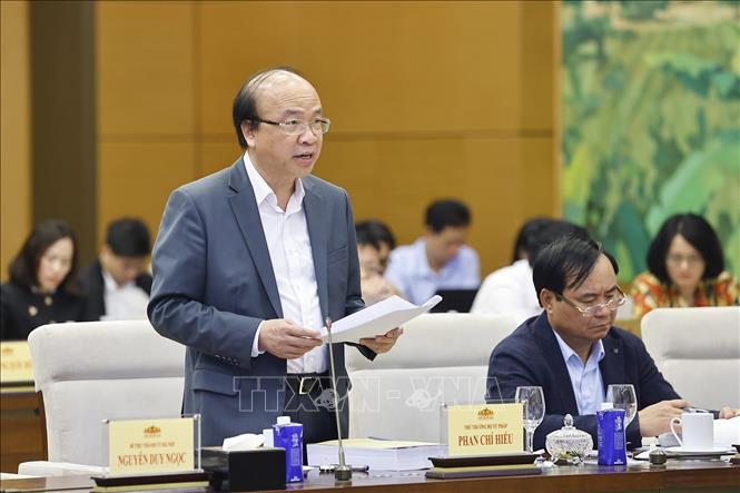 Thứ trưởng Bộ Tư pháp Phan Chí Hiếu phát biểu. Ảnh: Doãn Tấn - TTXVN