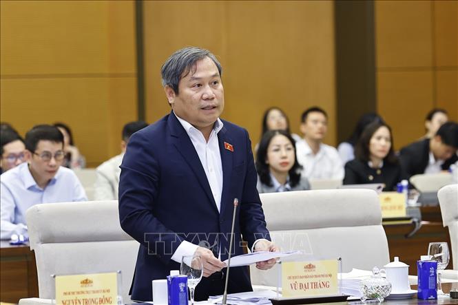  Chủ tịch UBND thành phố Hà Nội Vũ Đại Thắng phát biểu. Ảnh: Doãn Tấn - TTXVN