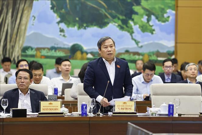  Chủ tịch UBND thành phố Hà Nội Vũ Đại Thắng phát biểu. Ảnh: Doãn Tấn - TTXVN