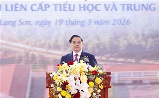 Thủ tướng Phạm Minh Chính phát biểu. Ảnh: Thống Nhất – TTXVN