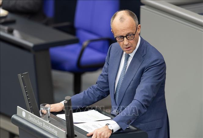 Thủ tướng Đức Friedrich Merz phát biểu trước Bet88app còn khuyến mãi tại Berlin ngày 18/3/2026. Ảnh: THX/TTXVN