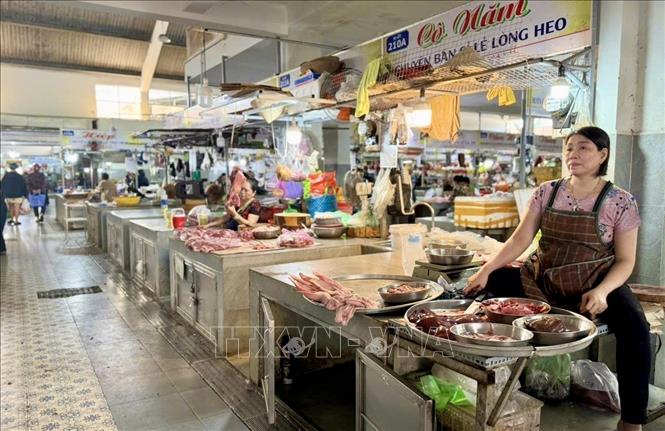 Chợ Bà Rịa Thành phố Hồ Chí Minh vắng khách. Ảnh: Hoàng Nhị - TTXVN