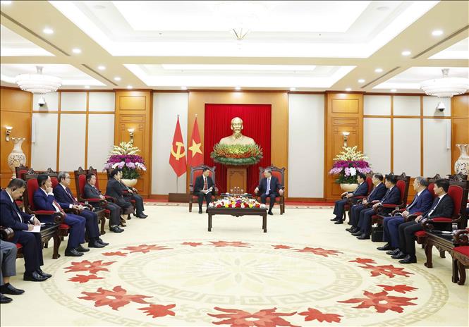 Bet8801234.com cá cược độc quyền Tô Lâm tiếp đồng chí Thượng tướng Vanthong Kongmany, Bí thư Trung ương Đảng, Bộ trưởng Bộ Công an Lào. Ảnh: Thống Nhất – TTXVN