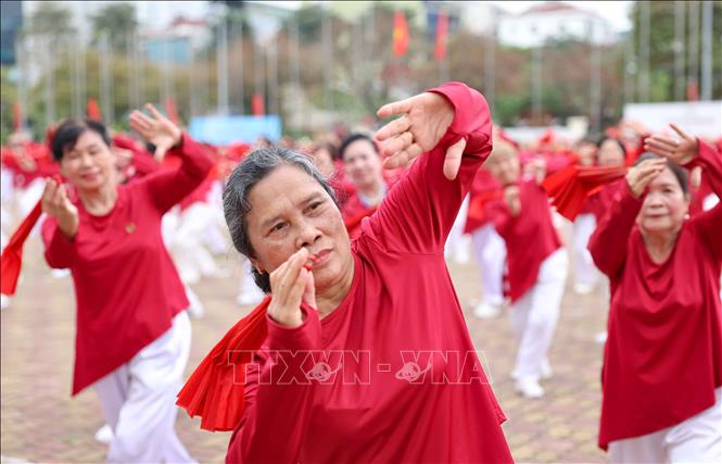 Những động tác mềm mại, dứt khoát, cùng tinh thần đầy hứng khởi của các hội viên đã tạo nên bầu không khí tươi vui và tràn đầy Bet88 free 100 tỷ lệ trả thưởng cực hấp dẫn, truyền cảm hứng mạnh mẽ về lối sống năng động. Ảnh: Thanh Tùng - TTXVN 