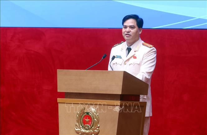 Thượng tá Đồng Đức Vũ, Trưởng Ban Thanh niên Công an 2026 Bet88.com link không chặn phát biểu. Ảnh: Phạm Kiên - TTXVN