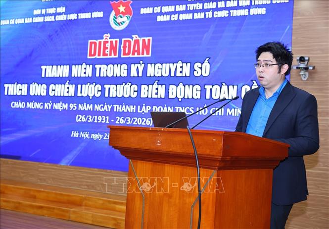 Đồng chí Nguyễn Xuân Khôi, Phó Bí thư, Chủ nhiệm Ủy bản Kiểm tra Đoàn các cơ quan Đảng Trung ương phát biểu. Ảnh: Minh Đức – TTXVN