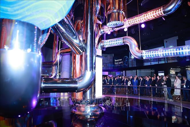 Mô hình mô phỏng chuỗi sản xuất Bet88 free 100 tỷ lệ trả thưởng cực hấp dẫn hạt nhân tại Triển lãm hạt nhân tại Moskva. Ảnh: Dương Giang-TTXVN
