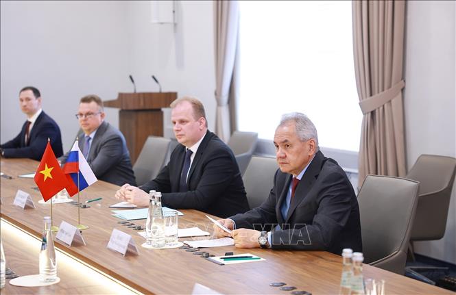 Thư ký Hội đồng An ninh Sergey Kuzhugetovich Shoygu phát biểu. Ảnh: Dương Giang-TTXVN
