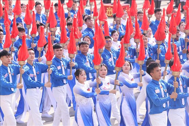Khối Thanh niên Việt Nam tham gia diễu hành tại Lễ kỷ niệm, diễu binh, diễu hành 80 năm Cách mạng tháng Tám thành công và Quốc khánh nước CHXHCN Việt Nam (2/9/1945 - 2/9/2025). Ảnh: Thống Nhất - TTXVN
