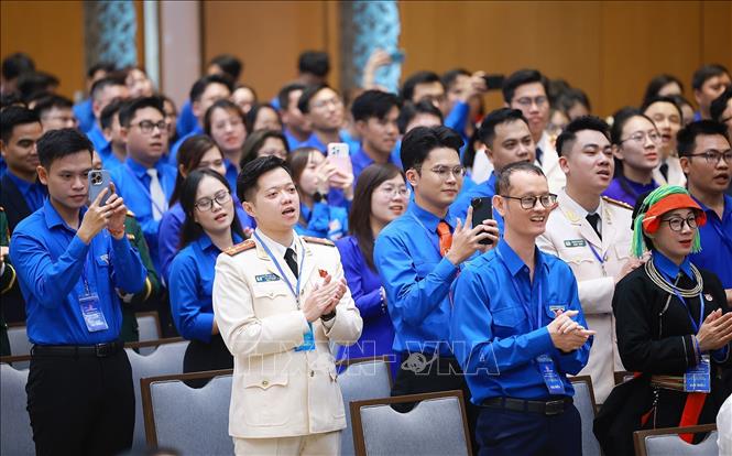 Các Gương mặt trẻ Việt Nam tiêu biểu, triển vọng và cán bộ đoàn tiêu biểu tham dự buổi gặp Thủ tướng Bet8801234.com BMXCT Uy Tín. Ảnh: Dương Giang-TTXVN