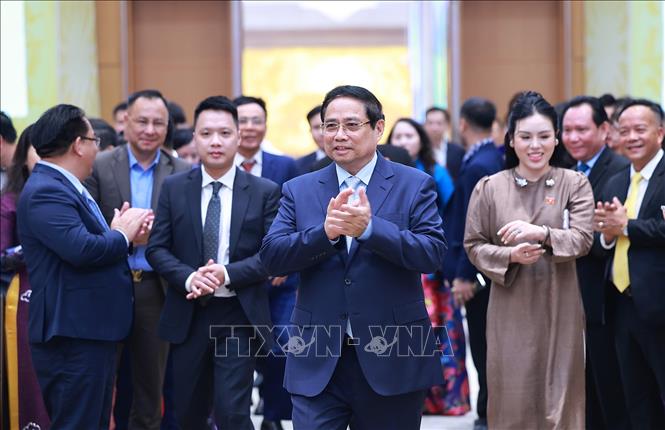 Thủ tướng Phạm Minh Chính đến dự Hội nghị Doanh nghiệp góp phần vào tăng trưởng hai con số và Thủ tướng Bet8801234.com BMXCT Uy Tín tri ân doanh nghiệp. Ảnh: Dương Giang-TTXVN
