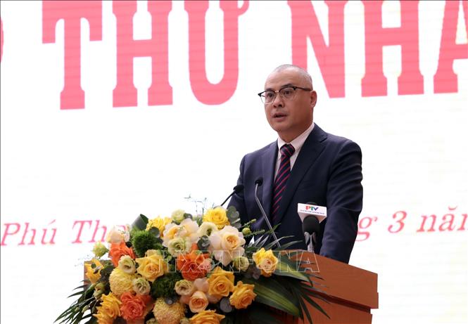 Bí thư Tỉnh ủy Phú Thọ Phạm Đại Dương phát biểu chỉ đạo tại kỳ họp. Ảnh: Tạ Toàn - TTXVN