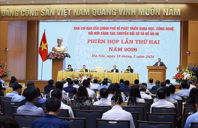 Phiên họp lần thứ hai - năm 2026 của BCĐ về phát triển khoa học công nghệ và Đề án 06. Ảnh: Dương Giang-TTXVN 
