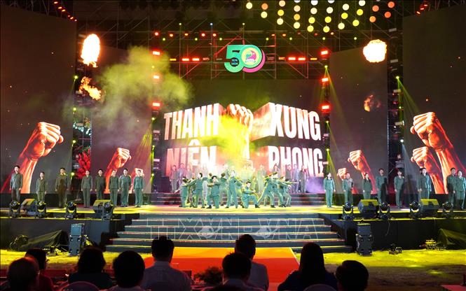 Lễ kỷ niệm 50 năm xây dựng và phát triển Lực lượng Thanh niên xung phong TP. Hồ Chí Minh. Ảnh: Trung Tuyến - TTXVN