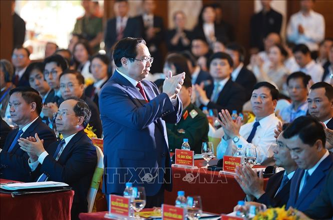 Thủ tướng Phạm Minh Chính dự Hội nghị Xúc tiến đầu tư tỉnh Thanh Hóa năm 2026. Ảnh: Dương Giang - TTXVN 
