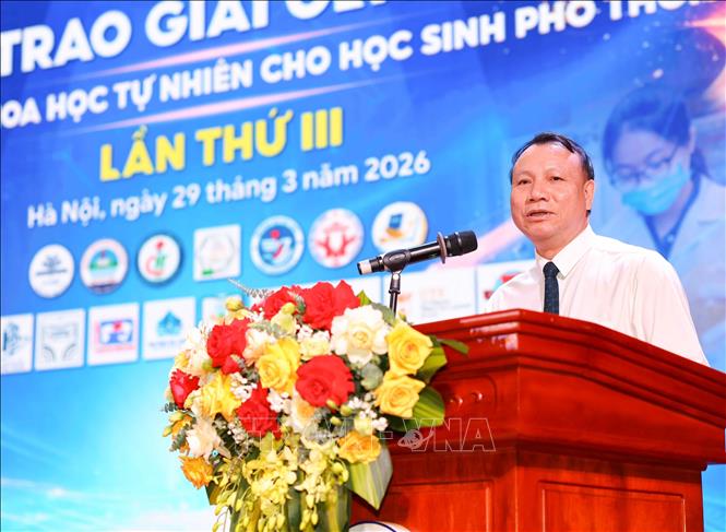 PGS.TS Nguyễn Đức Sơn – Hiệu trưởng Trường Đại học Sư phạm Hà Nội phát biểu. Ảnh: Thanh Tùng - TTXVN 