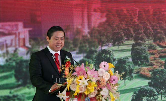 Phó chủ tịch thành phố Đà Nẵng Phan Thái Bình phát biểu tại lễ khởi công khu công nghiệp Tam Anh - An An Hòa. Ảnh Trần Tĩnh - TTXVN