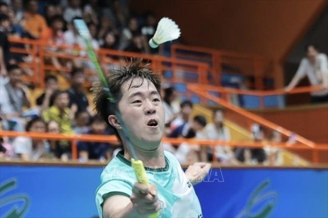 Cặp VĐV Huang Tsung I - Lin Tung Yu (Đài Bắc Trung Hoa) thắng cặp Garaga - Roy (Ấn Độ) 2-1, giành HCV. Ảnh: Minh Quyết - TTXVN