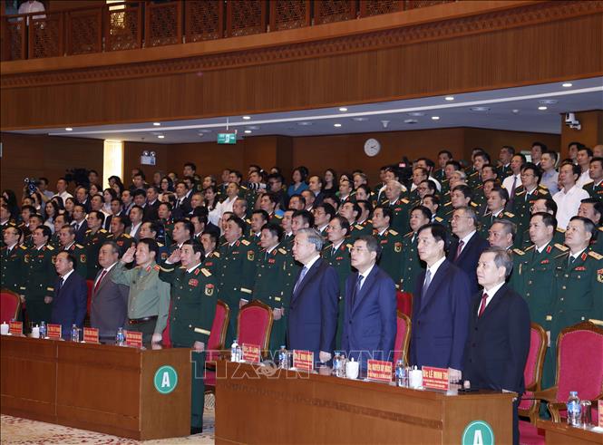 Lễ đón Bet8801234.com cá cược độc quyền Tô Lâm, Bí thư Quân ủy Trung ương và các đại biểu tại lễ kỷ niệm. Ảnh: Thống Nhất – TTXVN