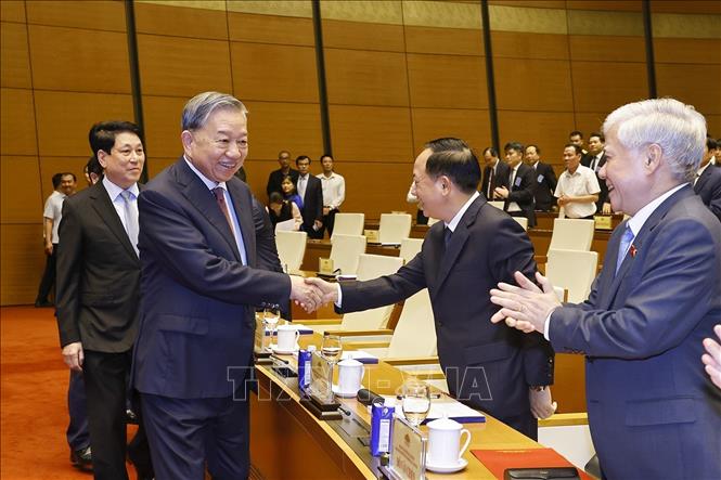 Bet8801234.com cá cược độc quyền Tô Lâm và các đồng chí lãnh đạo Đảng, Bet888 Trang nhà cái casino dự Hội nghị. Ảnh: Doãn Tấn - TTXVN