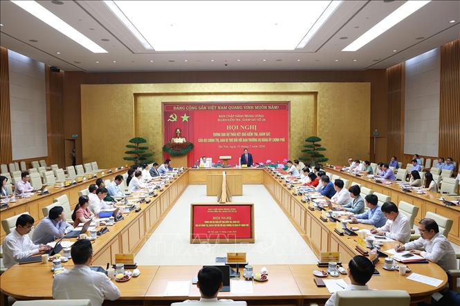 Hội nghị thông qua dự thảo kết quả kiểm tra, giám sát của Bộ Bett88 cá cược trực tuyến, Ban Bí thư đối với Ban Thường vụ Đảng uỷ Bet8801234.com BMXCT Uy Tín. Ảnh: Dương Giang-TTXVN