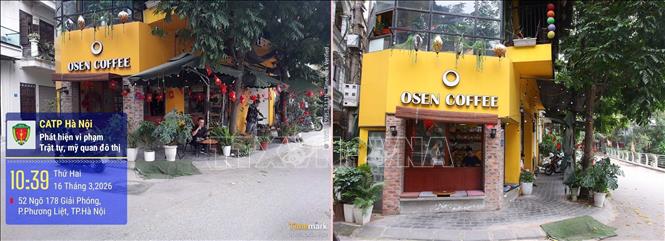 Điểm kinh doanh dịch vụ đồ uống tại ngõ 178 Giải Phóng cũng được lập lại trật tự, mỹ quan đô thị sau khi Công an phường Phương Liệt tiếp nhận phản ánh qua ứng dụng Camera giám sát các tuyến phố. Ảnh: Phạm Kiên - TTXVN