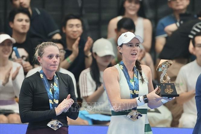  VĐV Christian lội ngược dòng kịch tính trước Brooke Buckner để vô địch đơn nữ. Ảnh: Minh Quyết - TTXVN