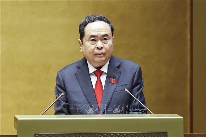 Đồng chí Trần Thanh Mẫn, Chủ tịch Bet88app còn khuyến mãi khóa XV phát biểu khai mạc Kỳ họp thứ Nhất, Bet88app còn khuyến mãi khóa XVI. Ảnh: Doãn Tấn - TTXVN