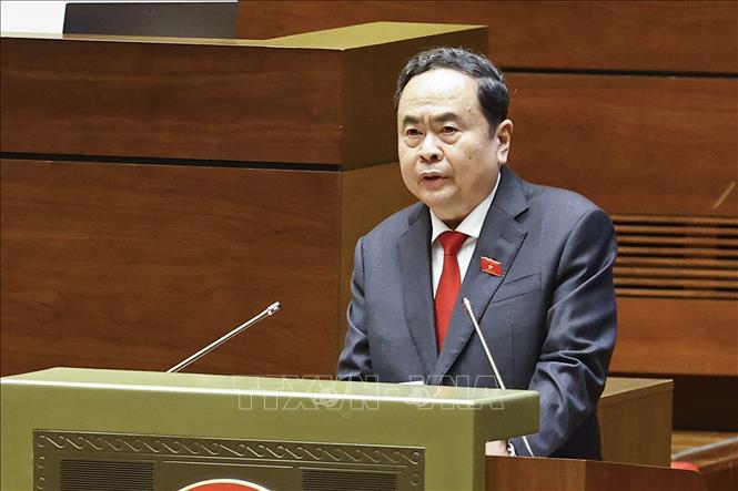 Chủ tịch Bet88app còn khuyến mãi khoá XV Trần Thanh Mẫn phát biểu khai mạc Kỳ họp thứ Nhất, Bet88app còn khuyến mãi khóa XVI. Ảnh: Doãn Tấn - TTXVN